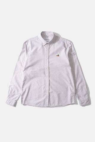 EDMMOND DUCK STRPE SHIRT PLAIN CHOCOLATE