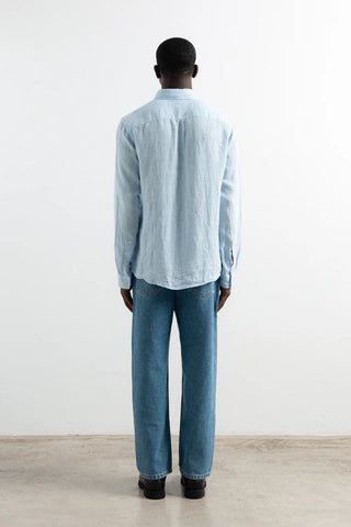EDMMOND LINEN SHIRT PLAIN LIGHTBLUE