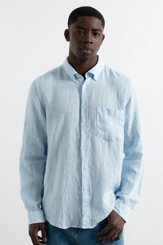 EDMMOND LINEN SHIRT PLAIN LIGHTBLUE