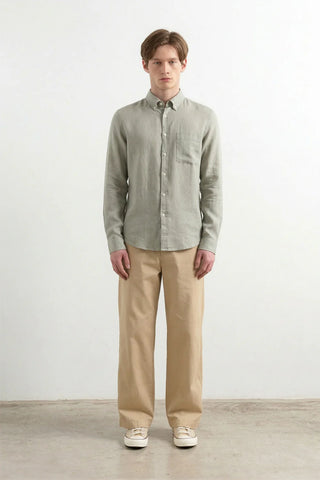 EDMMOND LINEN SHIRT PLAIN TAUPE