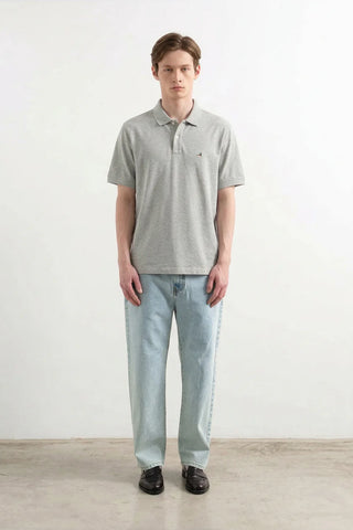 EDMMOND DUCK POLO PLAIN GREY MELANGE