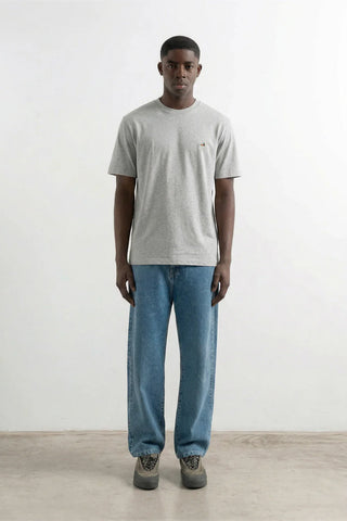 EDMMOND DUCK PATCH T-SHIRT PLAIN GREY MELANGE