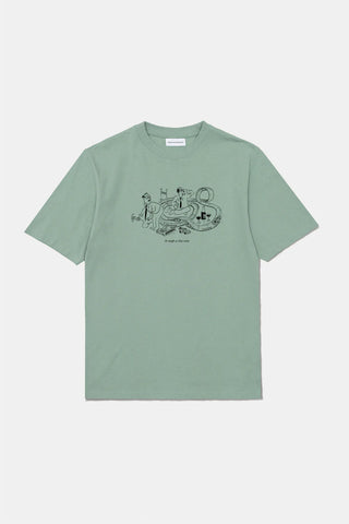 EDMMOND SCALEXTRIC T-SHIRT PLAIN SAGE GREEN