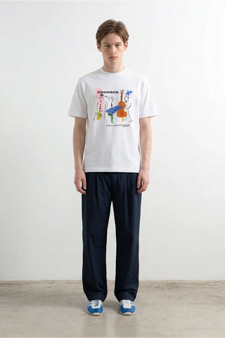 EDMMOND CASSETE T-SHIRT PLAIN WHITE