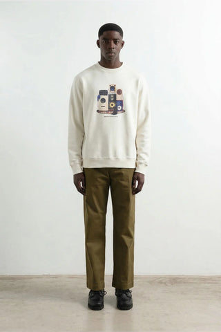 EDMMOND SOUND SYSTEM SWEATSHIRT  PLAIN OFFWHITE