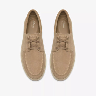CLARKS LOCKFORD BOAT DARK SAND SUEDE