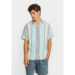 REVOLUTION 3161 SHORT SLEEVES CUBAN SHIRT BLUE