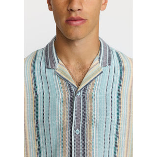 REVOLUTION 3161 SHORT SLEEVES CUBAN SHIRT BLUE