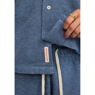 REVOLUTION 3228 SHORT SLEEVES CUBAN SHIRT BLUE