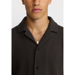 REVOLUTION 3234 SHORT SLEEVES CUBAN SHIRT DARKGREY