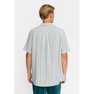REVOLUTION 3242 SHORT SLEEVES CUBAN SHIRT BLUE