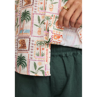 REVOLUTION 3247 SHORT SLEEVES CUBAN SHIRT OFFWHITE