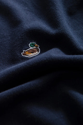 EDMMOND DUCK POLO LS PLAIN NAVY