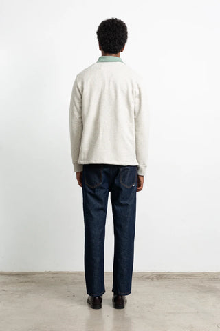 EDMMOND MINILOGO ZIP POLO PLAIN GREY MELANGE