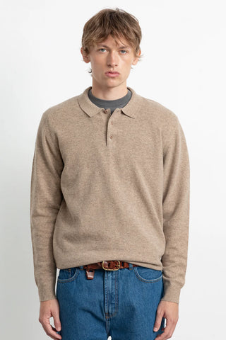 EDMMOND WOOL POLO PLAIN TAN