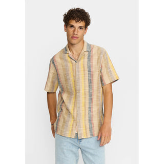 REVOLUTION 3918 SHORT SLEEVES CUBAN SHIRT BROWN