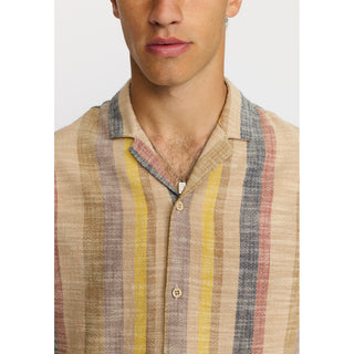 REVOLUTION 3918 SHORT SLEEVES CUBAN SHIRT BROWN