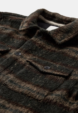 ANERKJENDT AKOSCAR HEAVY TWILL CHECK OVERSHIRT FOREST NIGHT