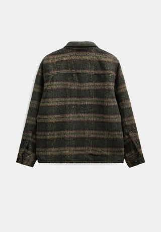 ANERKJENDT AKOSCAR HEAVY TWILL CHECK OVERSHIRT FOREST NIGHT