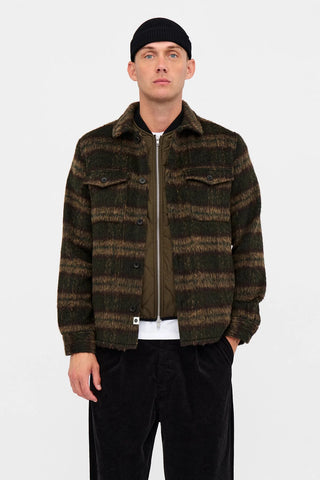 ANERKJENDT AKOSCAR HEAVY TWILL CHECK OVERSHIRT FOREST NIGHT