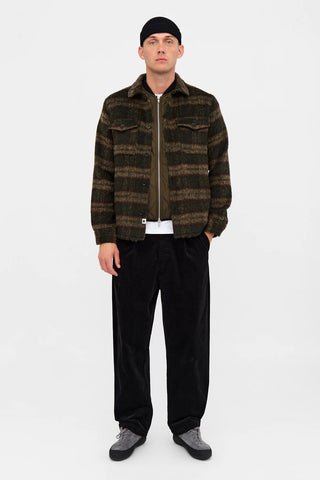 ANERKJENDT AKOSCAR HEAVY TWILL CHECK OVERSHIRT FOREST NIGHT