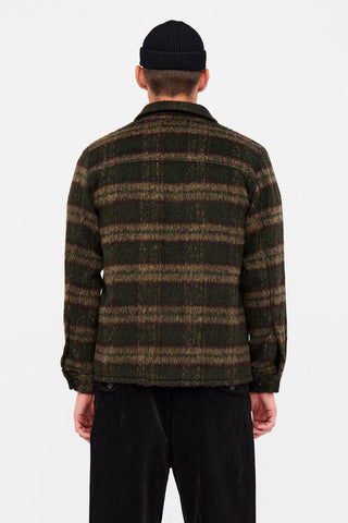 ANERKJENDT AKOSCAR HEAVY TWILL CHECK OVERSHIRT FOREST NIGHT