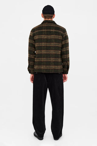 ANERKJENDT AKOSCAR HEAVY TWILL CHECK OVERSHIRT FOREST NIGHT
