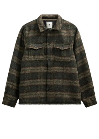 ANERKJENDT AKOSCAR HEAVY TWILL CHECK OVERSHIRT FOREST NIGHT