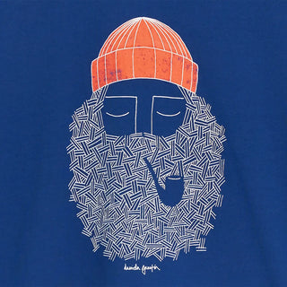 BASK IN THE SUN SMOKING PIPE T SHIRT COBALT