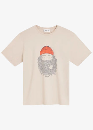 BASK IN THE SUN SMOKING PIPE T-SHIRT CLAY