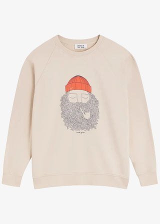 BASK IN THE SUN SMOKING PIPE SWEATSHIRT CLAY