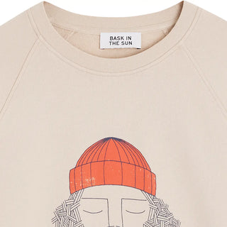 BASK IN THE SUN SMOKING PIPE SWEATSHIRT CLAY