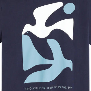 BASK IN THE SUN PEACE T-SHIRT NAVY