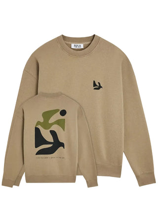 BASK IN THE SUN PEACE SWEAT ALMOND