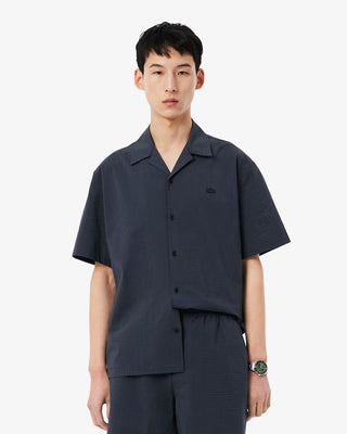 LACOSTE RELAXED FIT WAFFLE TEXTURE SHIRT BLACKBIRD CH2355