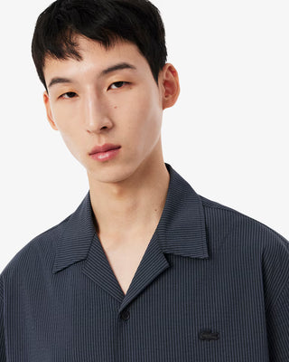 LACOSTE RELAXED FIT WAFFLE TEXTURE SHIRT BLACKBIRD CH2355