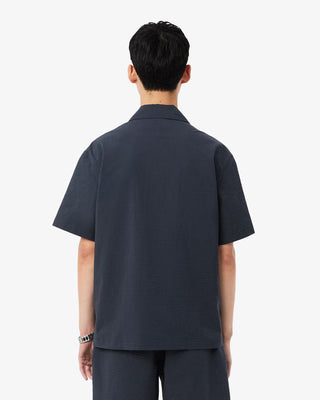LACOSTE RELAXED FIT WAFFLE TEXTURE SHIRT BLACKBIRD CH2355