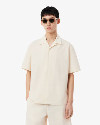 LACOSTE RELAXED FIT WAFFLE TEXTURE SHIRT FLOUR CH2355