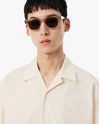 LACOSTE RELAXED FIT WAFFLE TEXTURE SHIRT FLOUR CH2355