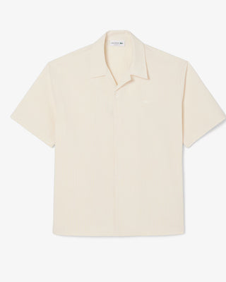 LACOSTE RELAXED FIT WAFFLE TEXTURE SHIRT FLOUR CH2355