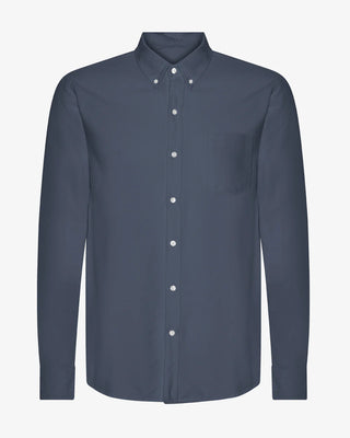 COLORFUL STANDARD ORGANIC BUTTON DOWN SHIRT PETROL BLUE