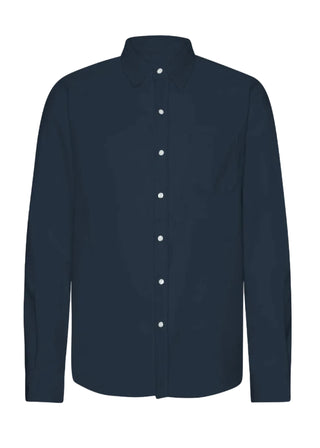 COLORFUL STANDARD ORGANIC FLANNEL SHIRT NAVY BLUE