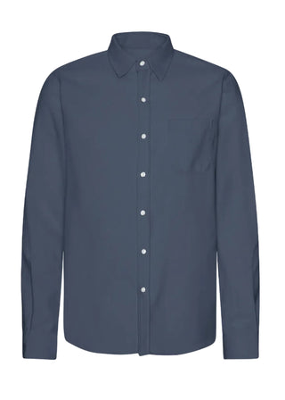 COLORFUL STANDARD ORGANIC FLANNEL SHIRT PETROL BLUE