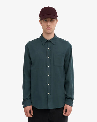 COLORFUL STANDARD ORGANIC FLANNEL SHIRT OCEAN GREEN