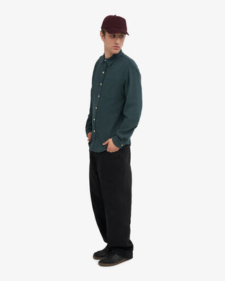 COLORFUL STANDARD ORGANIC FLANNEL SHIRT OCEAN GREEN
