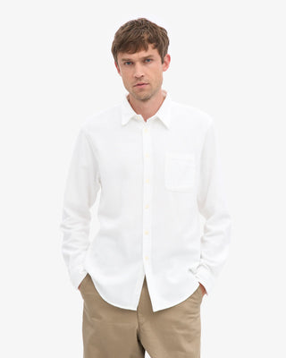 COLORFUL STANDARD ORGANIC FLANNEL SHIRT OPTICAL WHITE