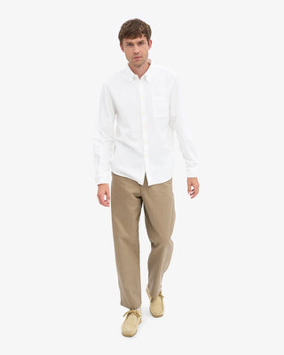 COLORFUL STANDARD ORGANIC FLANNEL SHIRT OPTICAL WHITE