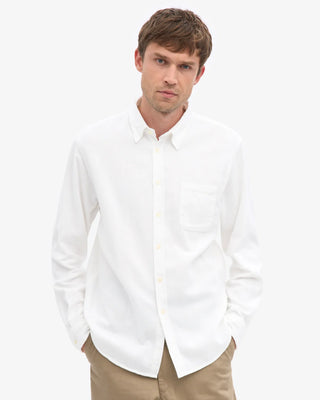 COLORFUL STANDARD ORGANIC FLANNEL SHIRT OPTICAL WHITE