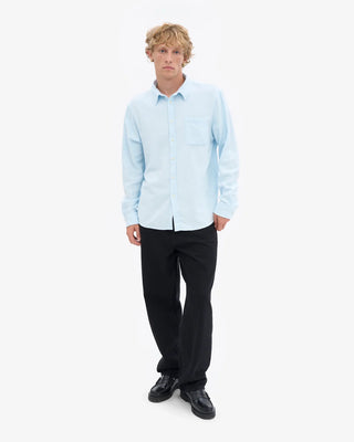 COLORFUL STANDARD ORGANIC FLANNEL SHIRT POLAR BLUE