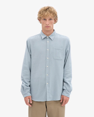 COLORFUL STANDARD ORGANIC FLANNEL SHIRT STEEL BLUE